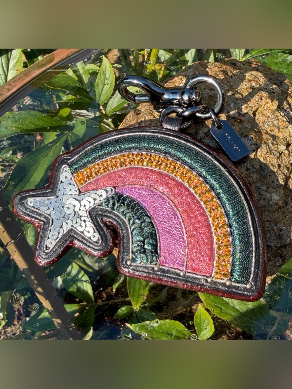 NWOT Coach Embellished Rainbow Bag Charm 27254